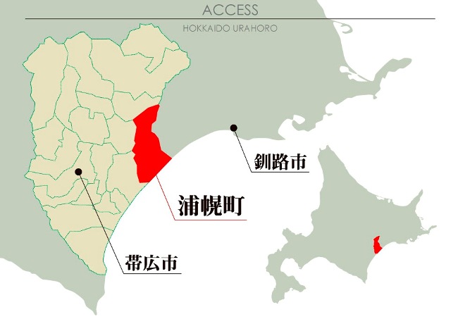 浦幌町の位置図